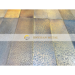 ZB2509 강판 아트 골드 스틸 PVD 코팅 해머드 브래스 시트 스테인리스 스틸 베이스 4x8 - Product Image 1