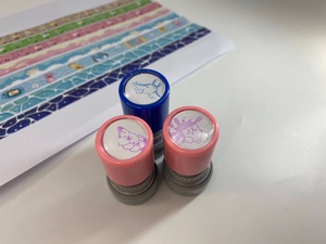 แฟลชหมึกแสตมป์โลโก้ Kawaii กระเป๋ายางขนาดเล็กแบบห<span class=keywords><strong>ม</strong></span>ึกพิ<span class=keywords><strong>ม</strong></span>พ์ด้วยตัวเอง - Product Image 6