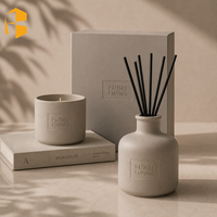 FUBEI LIVING Meilleure vente : Vase en céramique à fond arrondi et flacon diffuseur de parfum pour ensemble cadeau bougie et diffuseur de parfum en céramique pour hôtel