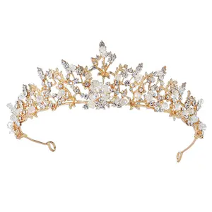 Jeweled Wedding Tiaras and Crowns for Women Metal Princess Tiara Queen Crown for Bride Bridal Headpieces for Birthday