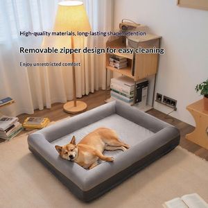 Simple Solid Fashion All-Season Rectangle Cloth Pet <b>Bed</b> for Cats <b>Dogs</b> Soft Skin-Friendly Fabric Sponge Lining Removable Washable - Product Image 5