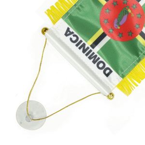 Custom Logo DOMINICA Pennant <b>Flag</b> with Digital Printing for Car Rearview Mirror and Home Decoration for Education - Product Image 3