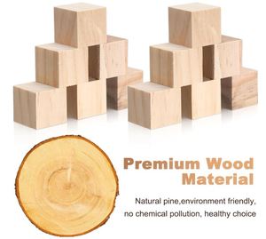 300 Cubos de Madera de 1 Pulgada Personalizados, Bloques de Madera Sin Terminar <span class=keywords><strong>para</strong></span> Manualidades, Madera Natural Cuadrada <span class=keywords><strong>para</strong></span> Proyectos de Bricolaje, Baby Showers - Product Image 4