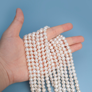 Aaaaa 8-9Mm Natuurlijke Zoetwater Witte Parels Voor Sieraden Maken Ronde Witte Parel Strengen Losse Zoetwaterparels - Product Image 6