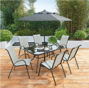 6pcs chaises pliantes et <span class=keywords><strong>table</strong></span> <span class=keywords><strong>avec</strong></span> <span class=keywords><strong>trou</strong></span> <span class=keywords><strong>de</strong></span> parapluie <span class=keywords><strong>jardin</strong></span> mobilier d'extérieur chaise <span class=keywords><strong>table</strong></span> ensemble <span class=keywords><strong>avec</strong></span> <span class=keywords><strong>parasol</strong></span> - Product Image 2