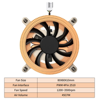 Disipador de Calor Ultrafino de 80 mm con Ventilador PWM para CPU, Radiador de Refrigeración para Procesador HTPC LGA 1200 115X 1700, Enfriador de CPU para PC Todo en Uno