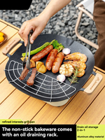 Plaque de cuisson portable antiadhésive en alliage d'aluminium, nouveau modèle, pour camping en extérieur et pique-niques à domicile