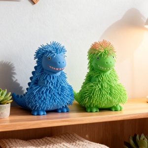 Nouveau jouet anti-stress transfrontalier en TPR, dinosaure de dessin animé à poils longs et paillettes, jouet créatif en caoutchouc souple pour jeunes (7-14 ans) - Product Image 3