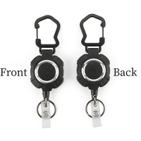 Porte-badge d'identification de câble métallique rétractable de style tactique extérieur