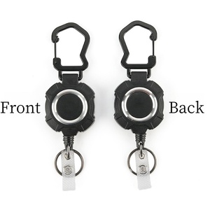 Estilo táctico al aire libre cuerda <span class=keywords><strong>de</strong></span> alambre retráctil ID Badge Holder Heavy Duty Anti-Lost mosquetón insignia <span class=keywords><strong>carrete</strong></span> <span class=keywords><strong>llavero</strong></span> - Product Image 3