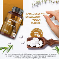 SUNI Usine Directe Vitamine B12 1000mcg Comprimés Enrobés Complément Alimentaire Vitamine B Complexe Vitamine B12 Comprimés Produit de Santé