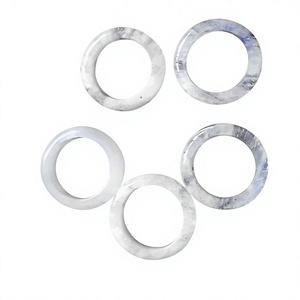 Bague en pierre naturelle de lune, pierre précieuse blanche, pour la vente en gros de bijoux - Product Image 1