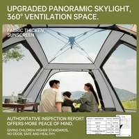 Carpa Familiar para Acampar, para 5 a 8 Personas, Grande, Totalmente Automática, de Apertura Rápida, Doble Capa, Impermeable, para Reuniones al Aire Libre