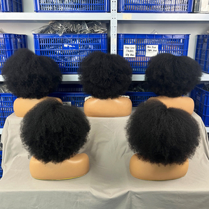 13X4X2 Parte Lateral Peruca Dianteira Do Laço Cor Natural <span class=keywords><strong>Afro</strong></span> Kinky Curly Bob 250% Densidade 100% <span class=keywords><strong>Afro</strong></span> Cabelo Humano Características Fina Natural - Product Image 6