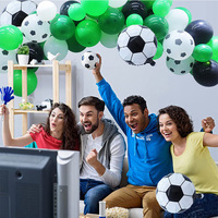 Football thème ballon ensemble noir vert blanc aluminium film ballon décoration de fête d'anniversaire pour enfants