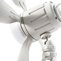 Ventilateur de plafonnier LED extérieur étanche de haute qualité avec 5 lames et télécommande rechargeable et corps de lampe en plastique
