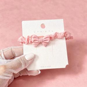 Fascia per capelli da bambina con fiocco in rete rosa e bianco, decorazione a forma di orsetto, stile fatato - Product Image 2