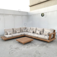 Ensemble de chaises de patio en teck en forme de L, nouveau design Sigma, vente en gros, usine, meubles de jardin d'extérieur, canapé modulaire