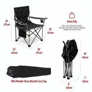 Chaise de camping pliable portable surdimensionnée pour patio et voyage - Product Image 4