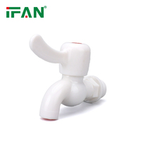 Robinet d'extérieur IFAN en PVC blanc, robinet en plastique UPVC 1/2'' pour vente en gros