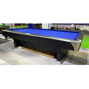 Bilhar americano Luxo 9-Foot Snooker Table Tamanho personalizado com pernas de madeira e Oak Rail Net Pockets