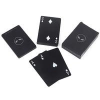 Cartes à jouer noires en plastique étanches pour jeux de billard, jeu standard, logo personnalisé, finition brillante, portables, faible MOQ, qualité supérieure