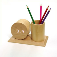 Jam meja kayu Alarm