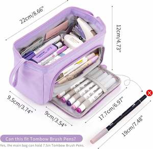 Large Capacity Fabric Pencil Case Pen Bag Office School Adult for Teen Girl Boy <b>Men</b> Women Cosmetic <b>Pouch</b> Promotional Silk Screen - Product Image 3