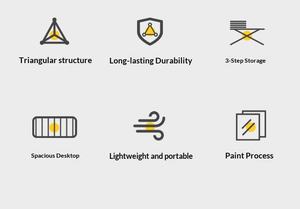 Table pliante d'extérieur en acier au carbone pour pique-nique, ensemble table et chaises léger pour <span class=keywords><strong>camping</strong></span>, vente en gros - Product Image 6