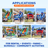 Château gonflable à thème sportif YR avec toboggan pour activités scolaires, location commerciale pour fêtes et divertissements en parc d'attractions