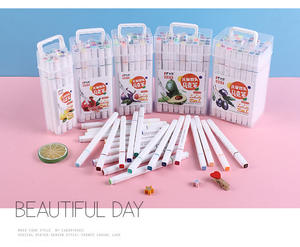 ชุดมาร์กเกอร์สีน้ำสองหัวสำหรับเด็กลายการ์ตูนสำหรับนักเรียนวาดปากกาสีกราฟฟิตี้ปากกาศิลปะ - Product Image 2