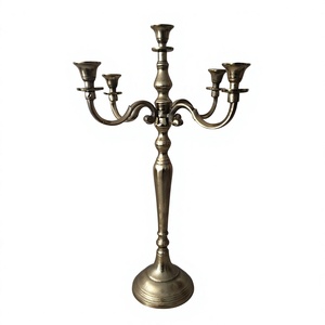 Candelabro de Metal de 5 Brazos con Diseños Personalizables, Centro de Mesa, Fácil de Transportar, Hecho a Mano, Duradero, Portavelas de Aluminio para el Hogar - Product Image 1