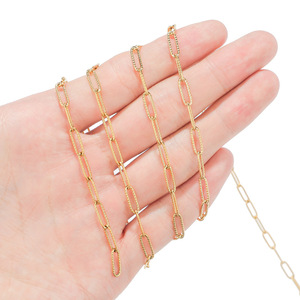 Oval Embossed Long <b>Cross</b> <b>Chain</b> 12mm X 4mm Steel Gold Jewelry Accessory <b>Chain</b> For DIY Clavicle Necklace - Product Image 3