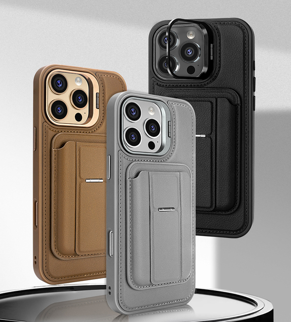 Luxury Magnetic PU Leather Phone Case for iPhone 15 16 17 Pro Max With Card Holder Stand Shockproof Flip Wallet RFID Protection