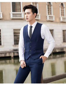 Nuevo Traje Formal de <span class=keywords><strong>Boda</strong></span> para <span class=keywords><strong>Hombre</strong></span>, Trajes de Tres Piezas para <span class=keywords><strong>Hombre</strong></span> (Chaqueta+Pantalón+Chaleco) Hechos a Medida, Trajes Negros - Product Image 2