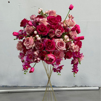 Boule de fleurs artificielles pour mariage, centre de table en mousse florale avec fleurs en soie - Décoration artisanale écologique pour intérieur/extérieur