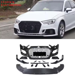 Kit carrosserie de pare-chocs avant style RS3 pour <span class=keywords><strong>Audi</strong></span> A3 <span class=keywords><strong>S3</strong></span> <span class=keywords><strong>8V</strong></span>.5 2017 2018 2019 avec <span class=keywords><strong>calandre</strong></span> noire et capteur ACC. - Product Image 3