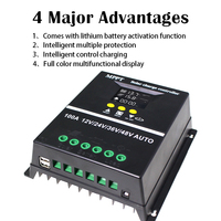 Contrôleur de charge solaire MPPT 100A 12V24V36V48V à commutation automatique, adaptation efficace aux systèmes de panneaux photovoltaïques