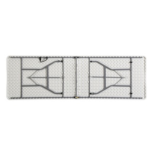 <span class=keywords><strong>Table</strong></span> pliante portable en plastique blanc de <span class=keywords><strong>8</strong></span> pieds pour la restauration, idéale pour les pique-niques intérieurs et extérieurs, capacité <span class=keywords><strong>8</strong></span> <span class=keywords><strong>personnes</strong></span> - Product Image 5