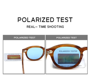 Gafas de Sol Polarizadas <span class=keywords><strong>Johnny</strong></span> <span class=keywords><strong>Depp</strong></span> para Hombre y Mujer, Marca de Lujo, Gafas de Sol Redondas Vintage con Marco de Acetato, Protección Solar para Conductor - Product Image 3