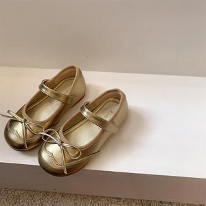 Zapatos de cuero para niñas pequeñas, transfronterizos, de oro y plata, para primavera y otoño, estilo bailarina, hasta la rodilla - Product Image 6