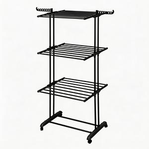 Çok Fonksiyonlu Metal Çamaşır Kurutmalığı 4 Katlı Portatif Çamaşır Askılığı Katlanabilir Ayaklı Çamaşır Kurutma Askısı - Product Image 1