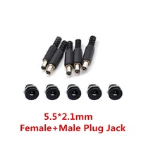 2.1x5.5mm 2.5x5.5mm connecteur d'alimentation cc mâle + femelle prise cc connecteur Jack fournisseur de composants électroniques