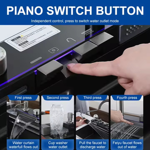 Évier de cuisine intelligent multifonctionnel de fabrication, évier de cuisine moderne en acier inoxydable numérique <span class=keywords><strong>caché</strong></span> à montage sous plan, cascade - Product Image 4