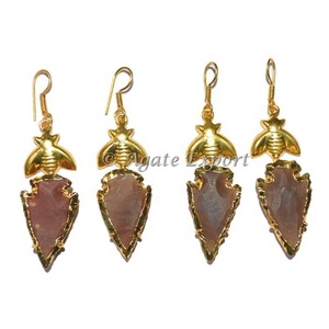 Fantaisie Agate Volant En Forme De Boucles D'oreilles naturelles - Product Image 1