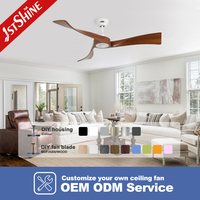 Ventilador de Techo Inteligente 1stshine de Madera Sólida, Contemporáneo, con Temporizador, Control por Aplicación, Alta Eficiencia, Wifi TUYA