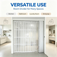 Porte accordéon pliante en PVC double couche personnalisée, prix d'usine, étanche, cloison intérieure coulissante pour salle de bain