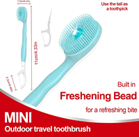 Mini-brosses à dents jetables avec dentifrice + gratte-langue + fil dentaire + cure-dent, brosses à dents de voyage à poils souples