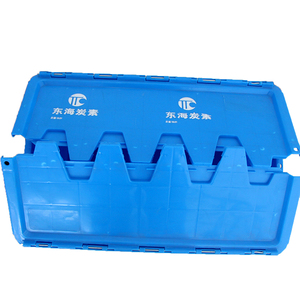 Custom Logo Color <strong>Nestable</strong> Stackable <strong>Plastic</strong> <strong>Crates</strong> with <strong>Attached</strong> <strong>Lid</strong> Industrial Transfer Box - Product Image 2