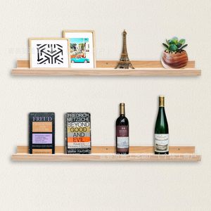 Wooden <b>Wall</b> <b>Mounted</b> Storage Rack Straight <b>Shelf</b> Home Solid Wood Multipurpose Display <b>Shelves</b> - Product Image 1